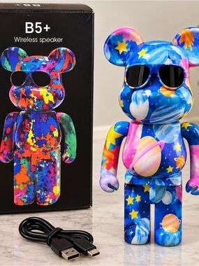 B5+ Wireless Galaxy Bear Bluetooth Speaker Blue Pink 🌌🐻NEW